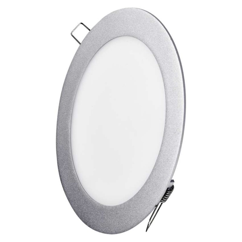 LED panel, vgradni, okrogel, srebrn, 12,5W, nevtralno bela