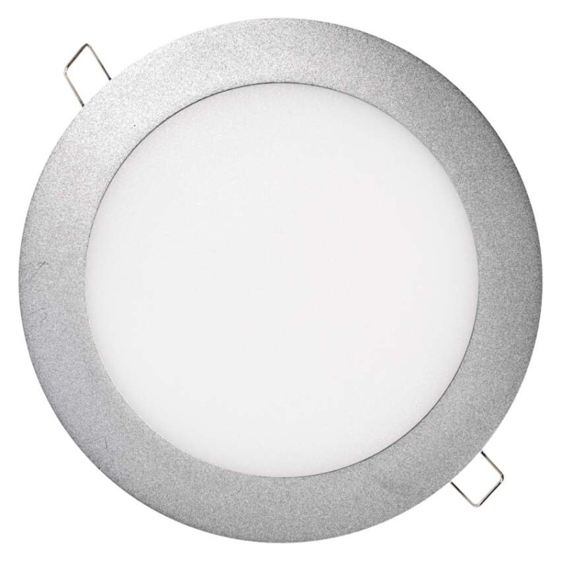 LED panel, vgradni, okrogel, srebrn, 12,5W, nevtralno bela
