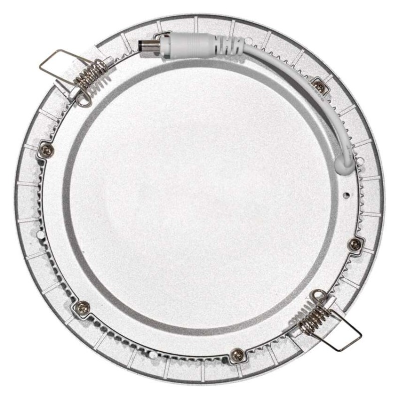 LED panel, vgradni, okrogel, srebrn, 12,5W, nevtralno bela