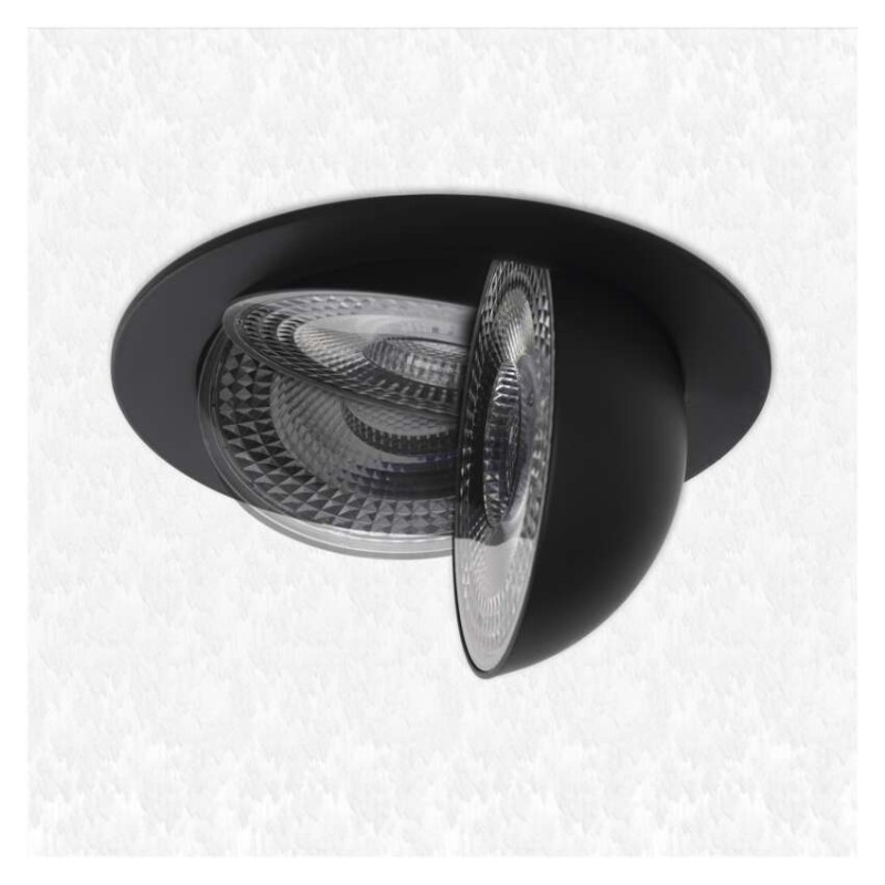 LED reflektor GERI črne barve, okrogel, 6,5W CCT