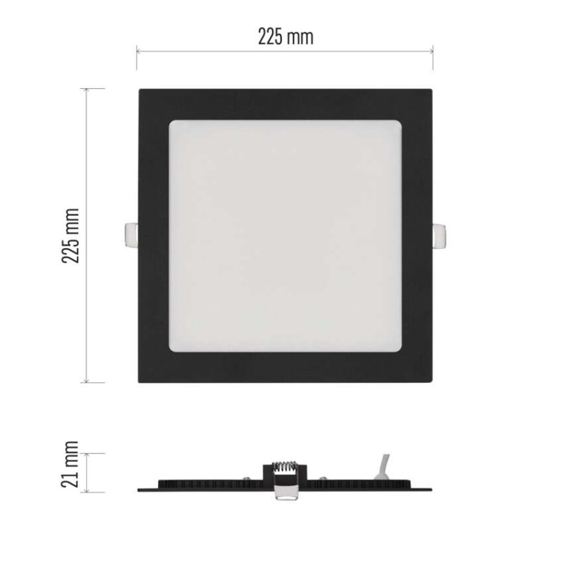LED-valgusti NEXXO must, 22,5 x 22,5 cm, 18 W, soe/neutraalne valge