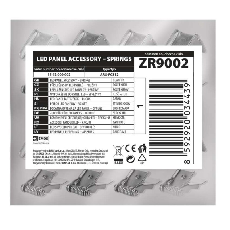 6 Springfedern für LED Panel 120×30cm