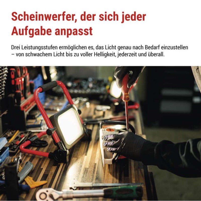 LED-Strahler ACCO, wiederaufladbar, tragbar, 35 W kaltweiss