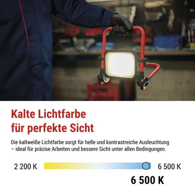 LED-Strahler ACCO, wiederaufladbar, tragbar, 35 W kaltweiss