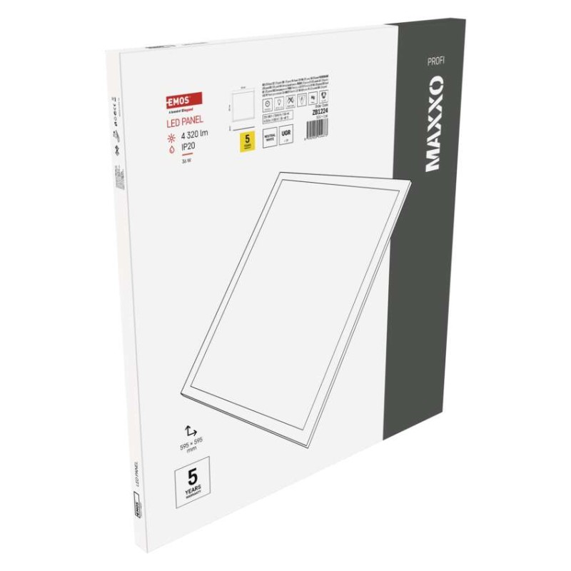 EMOS LED panel MAXXO beépíthető 36W 4320lm IP20 UGR természetes fehér