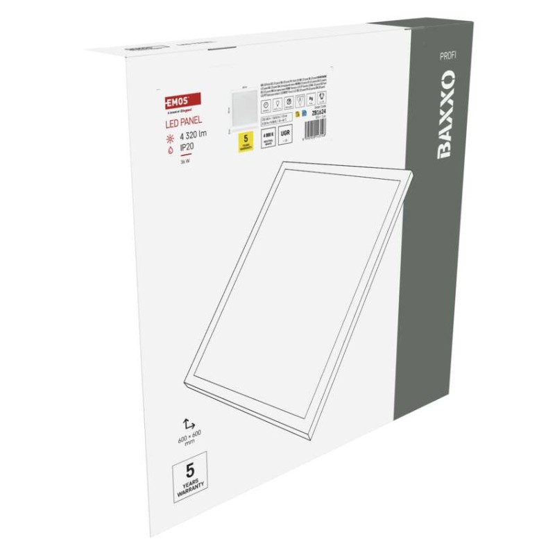 EMOS LED panel BAXXO felületi szerelés 36W 4320lm IP20 természetes fehér