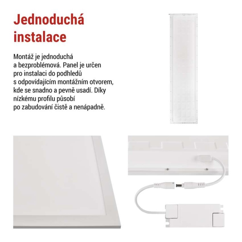 LED panel LUXXO 30×120, obdélníkový vestavný bílý, 22W, neutrální bílá