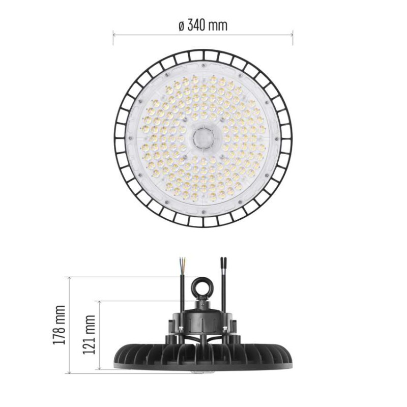 LED priemyselné závesné svietidlo HIGHBAY ASTER 60° 200W