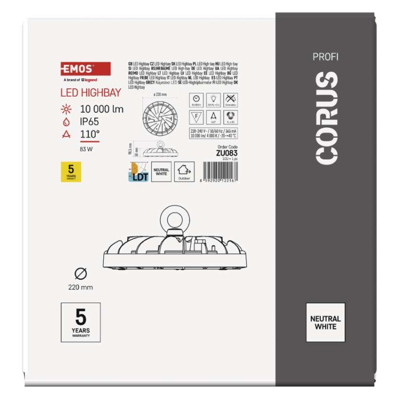 High Bay CORUS LED industrijsko svetilo 83W