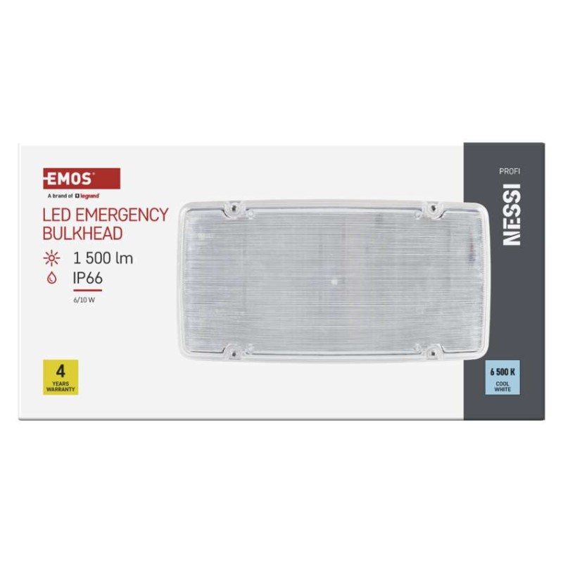 LED avārijas starpsienu gaismeklis NESSI, 10 W, 3 h, IP66