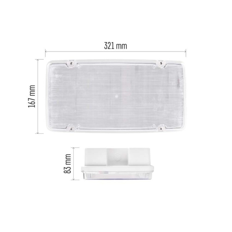 LED avārijas starpsienu gaismeklis NESSI, 10 W, 3 h, IP66