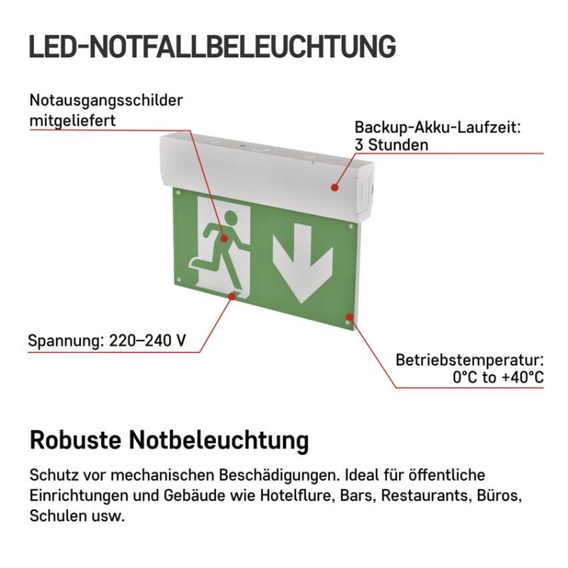 LED-Notleuchte 3W 3H MT