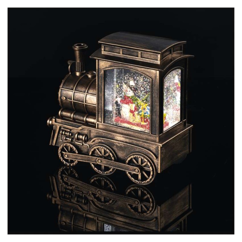 LED Weihnachts-Lokomotive 17x16 cm, 3x AA, Innen, warmweiss, Timer