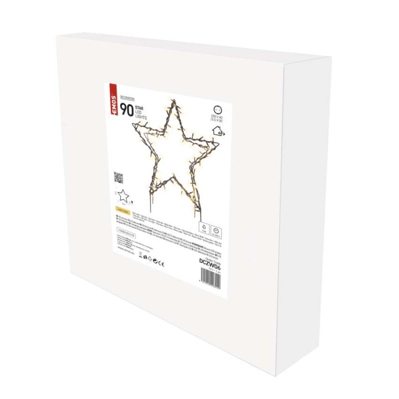Dekoracja ogrodowa - 90 LED gwiazda metalowa 56 cm, ciepła biel, IP44