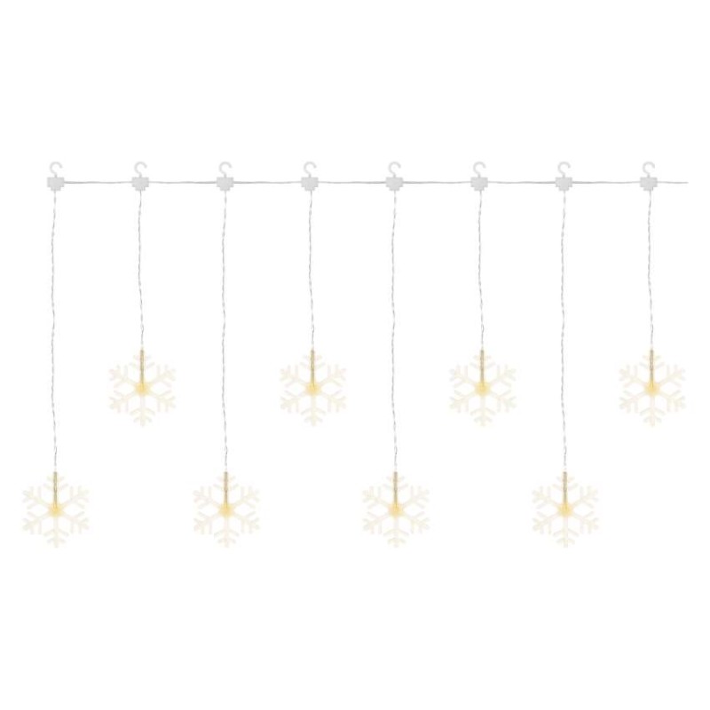 LED Weihnachtlicher Vorhang – Schneeflocken, 84 cm, Innen, warm-weiß
