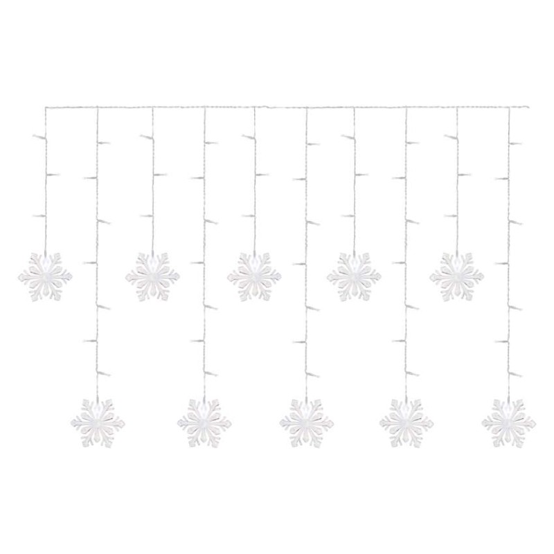 LED Weihnachtsvorhang – Schneeflocken, 135x50 cm, Innen, Kaltweiß