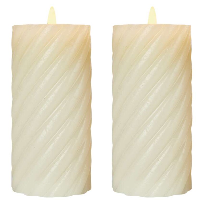LED dekoráció – viaszgyertya 17 cm, 2x AAA, beltéri, meleg fehér, 2 db, távirányító