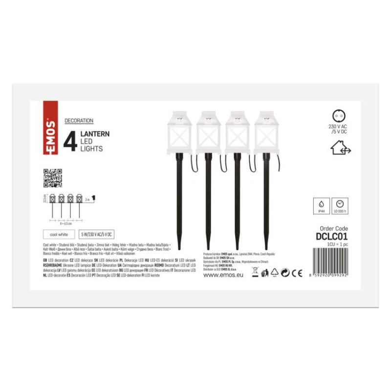 LED Deko – Laternen zum Einstecken, weiß, Außen/Innen, Kaltweiß
