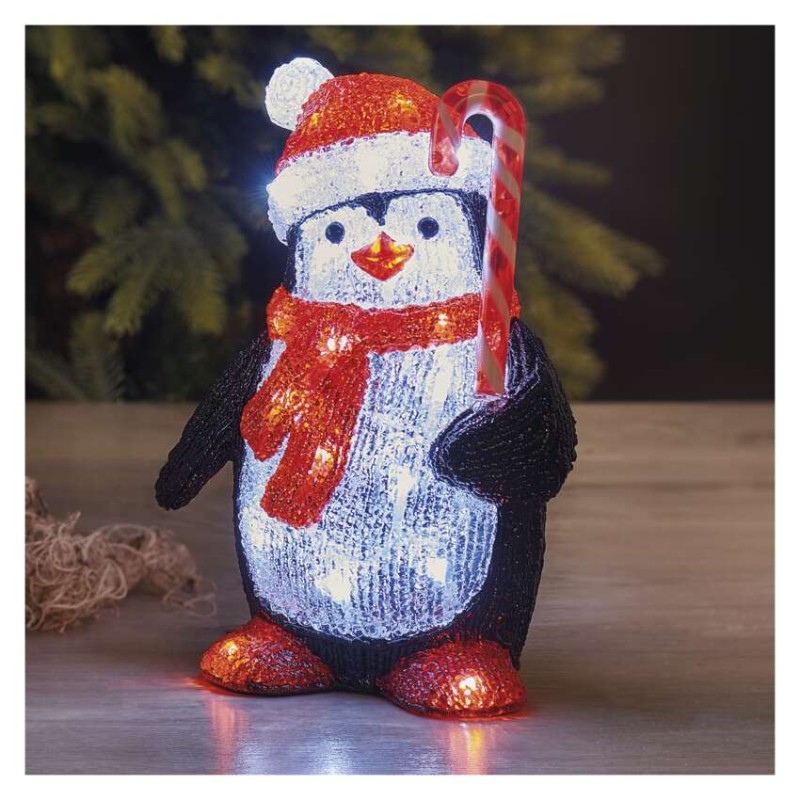 LED Weihnachts-Pinguin, 30,5 cm, Außen und Innen, Kaltweiß