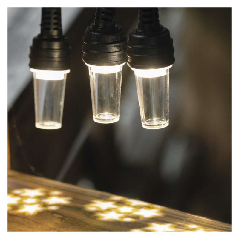 Łańcuch Party 10x 1 LED, przeźroczyste, 4,5 m, zimna biel, IP44