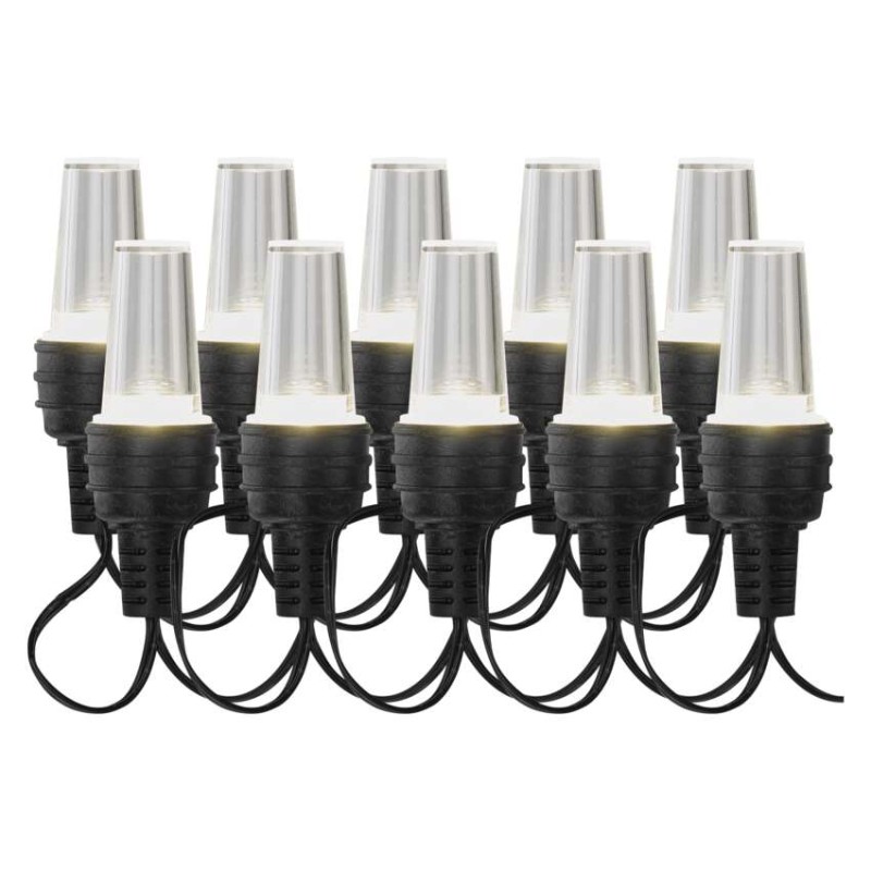 Łańcuch Party 10x 1 LED, przeźroczyste, 4,5 m, zimna biel, IP44