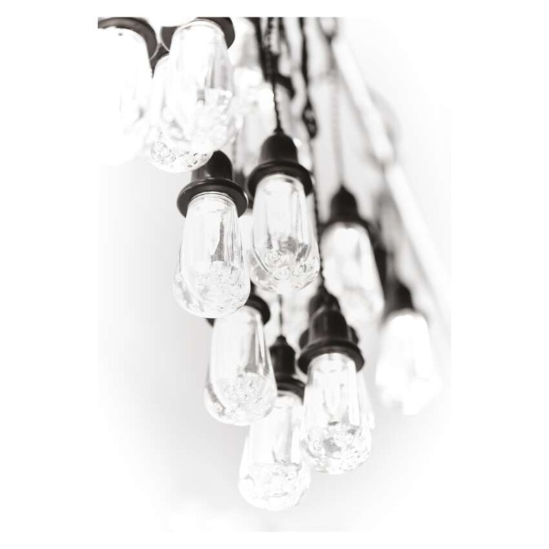 LED virtene – 16x caurspīd. ballīšu spuldzes, 7,6 m, liet. ārā un iekštelpās, silti balta
