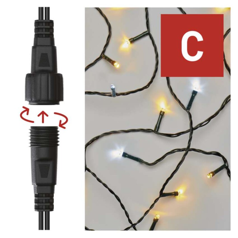 Standard LED Verbindungskette, 10 m, Außen, warm-weiß/Kaltweiß