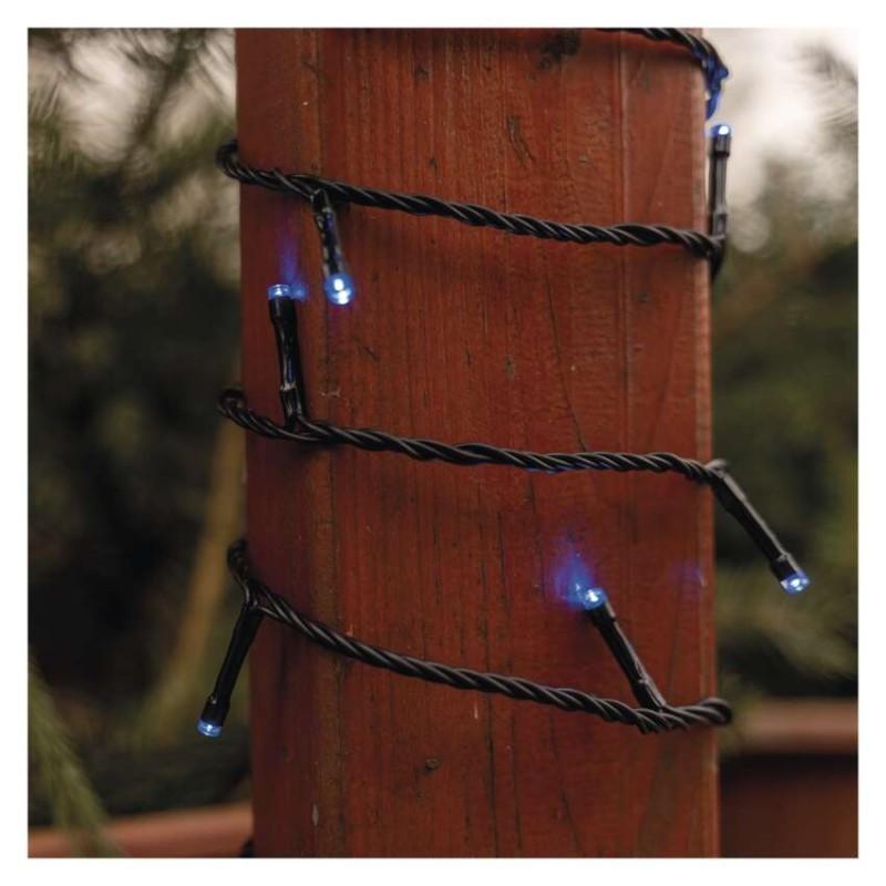 Standard LED Verbindungskette, 10 m, Außen/Innen, blau