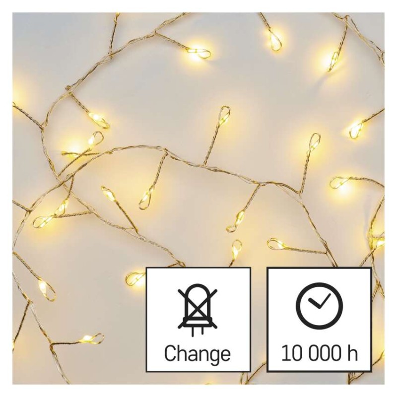 LED Weihnachtliche Nano-Kette – Igel, 2,4 m, 3x AA, Innen, warm-weiß, Timer