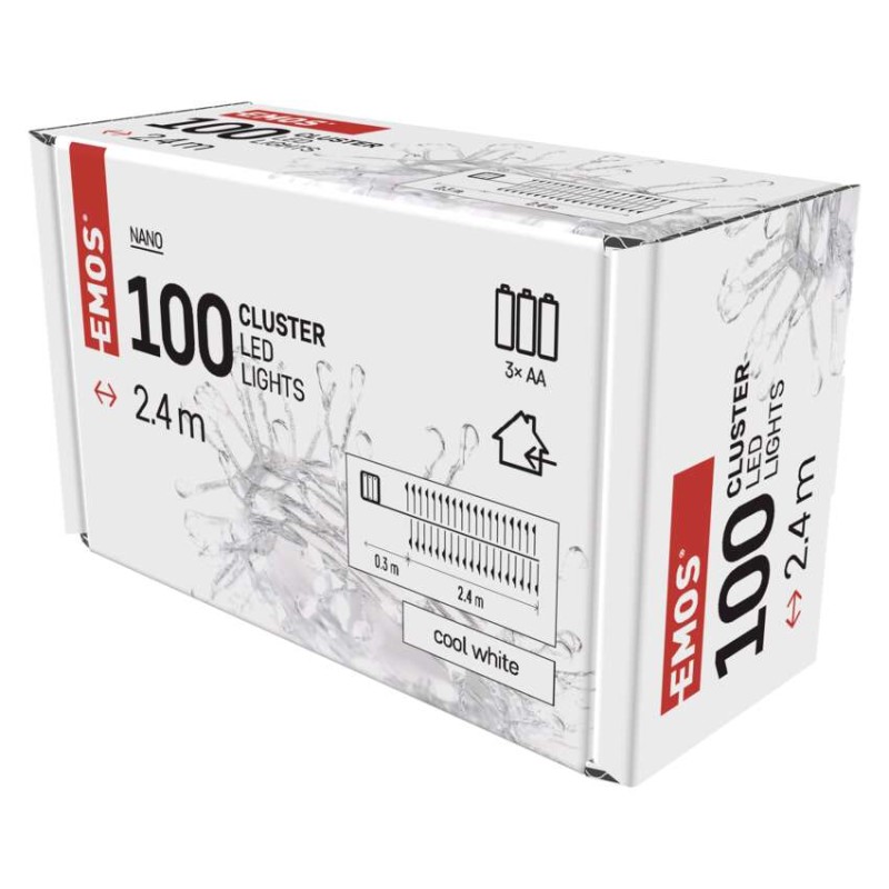 LED Weihnachtliche Nano-Kette – Igel, 2,4 m, 3x AA, Innen, Kaltweiß, Timer