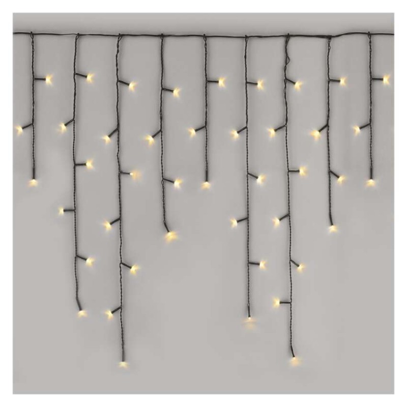 LED Weihnachts-Eiszapfen, 10 m, Außen und Innen, warm-weiß, Programme