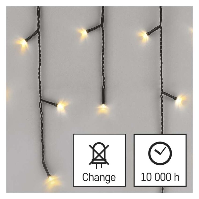 LED Weihnachts-Eiszapfen, 3,6 m, Außen und Innen, warm-weiß, Programme