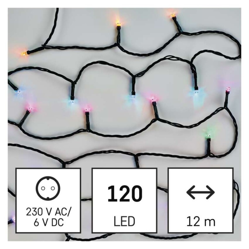 GoSmart LED Weihnachtliche Lichterkette, 12 m, Außen/Innen, RGB, Programme, Timer, WiFi
