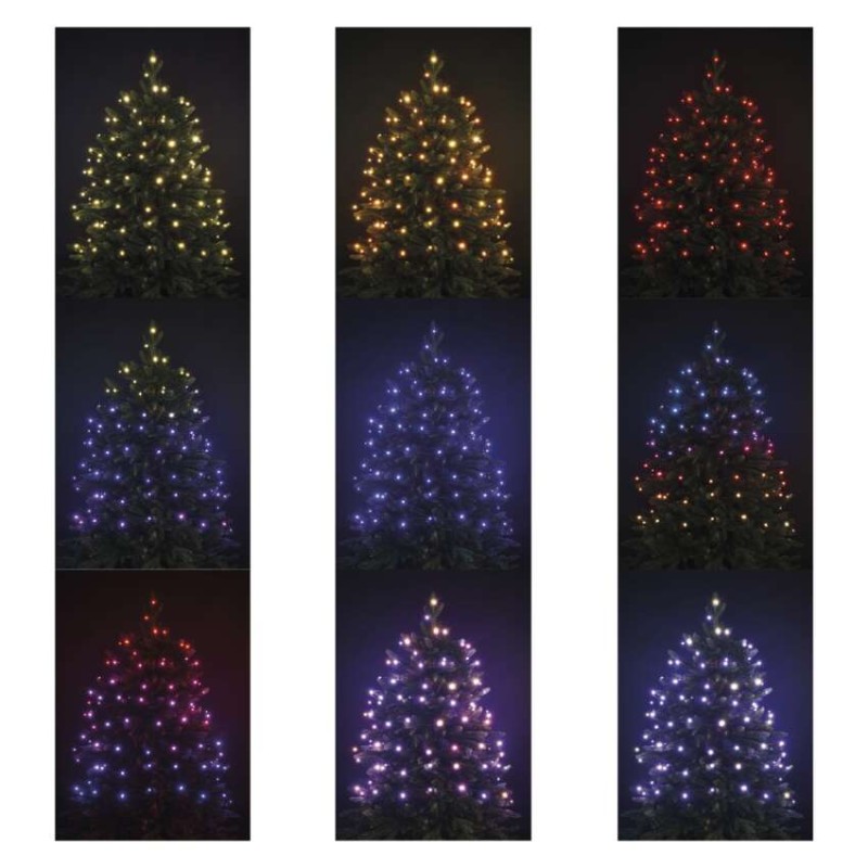 GoSmart LED Weihnachtliche Lichterkette, 12 m, Außen/Innen, RGB, Programme, Timer, WiFi