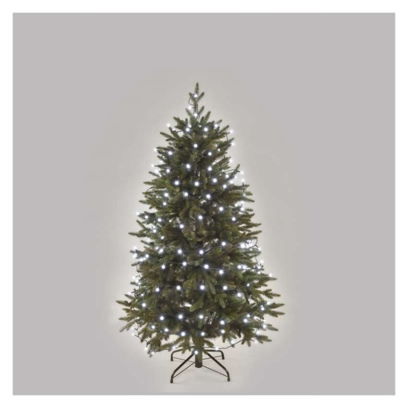Lampki choinkowe 300 LED cherry 30m , zimna biel, zielony przewód, IP44, 8 programów, time