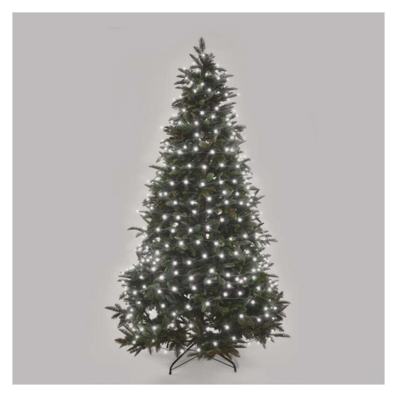 Lampki choinkowe 480 LED cherry 48m , zimna biel, zielony przewód, IP44, 8 programów, time