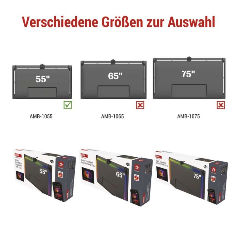 GoSmart Ambient LED RGB Beleuchtung für TV 55“ (139 cm)