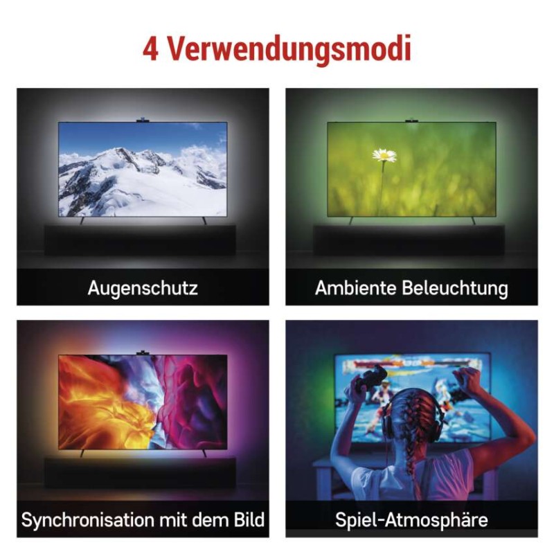 GoSmart Ambient LED RGB Beleuchtung für TV 65“ (164 cm)
