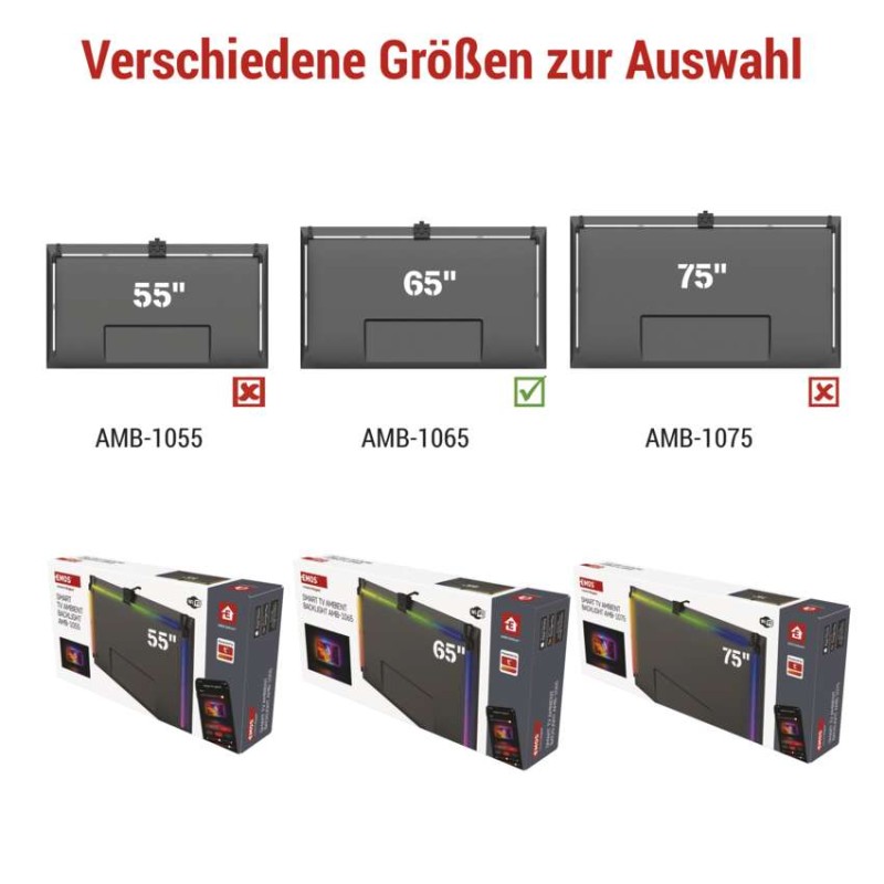 GoSmart Ambient LED RGB Beleuchtung für TV 65“ (164 cm)