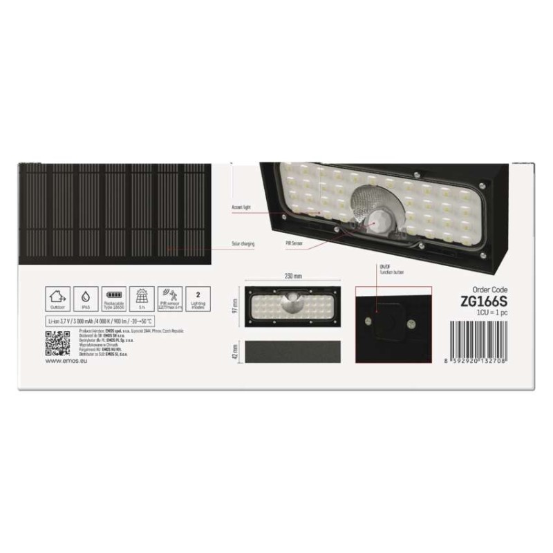 LED-Leuchte BRIXO mit PIR, neutralweiss