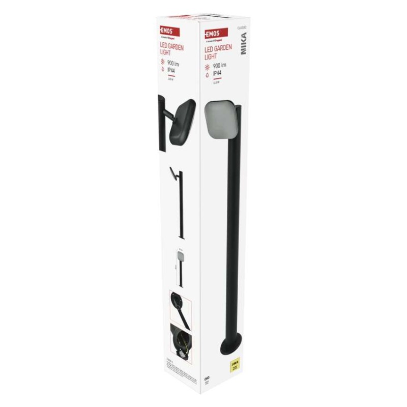 LED Garten-Pollerleuchte NIKA, 12 x 12 x 80 cm, 12,5 W, warmweiß