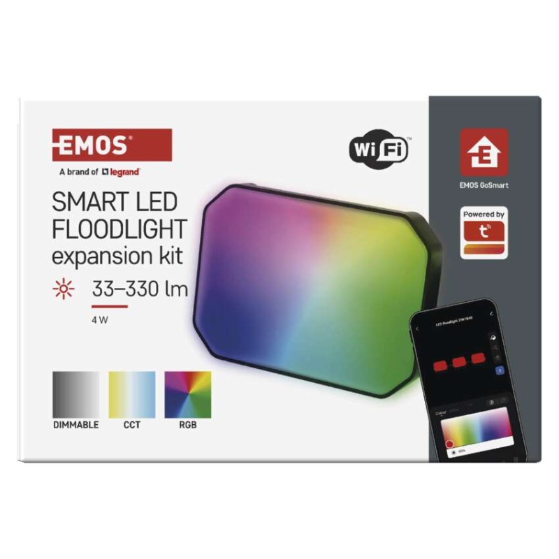 GoSmart kültéri LED reflektor, bővítő készlet, 1 darab, 4 W, RGBIC dimmelhető, WiFi
