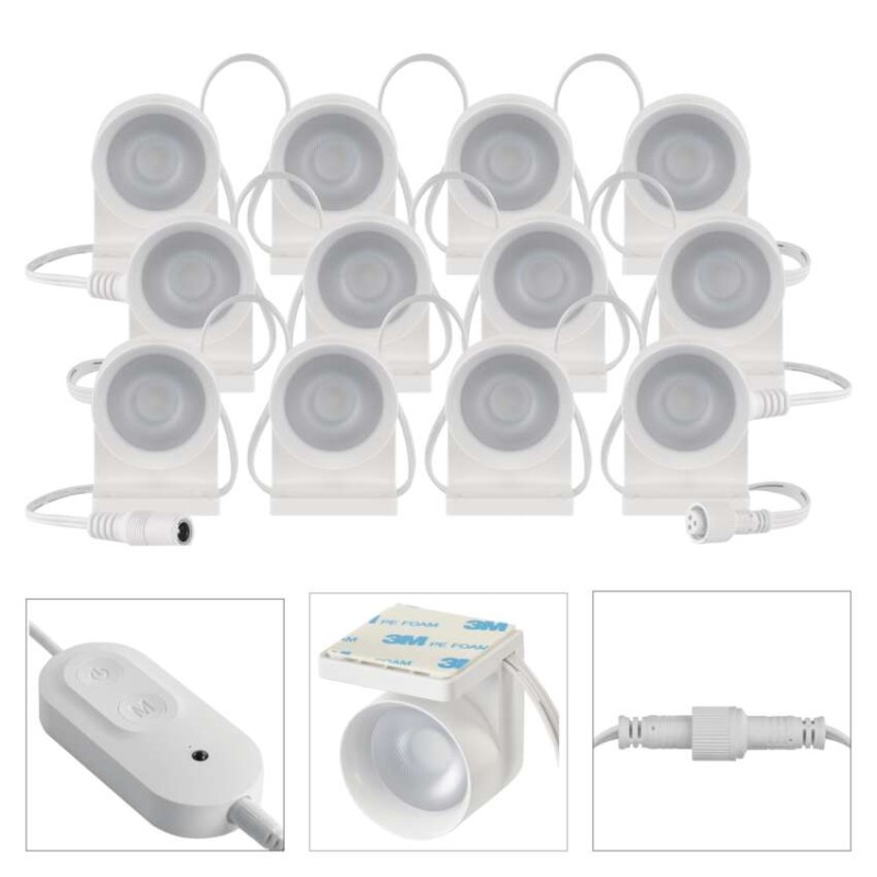 GoSmart LED-Strahler - 255 cm Kette, 12 Teile, 7 W, RGBIC+CCT, dimmbar, WiFi