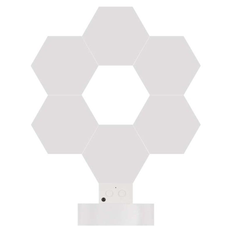 GoSmart LED stolná lampa Hexagon biela, 6 častí, RGBIC stmievateľná, WiFi