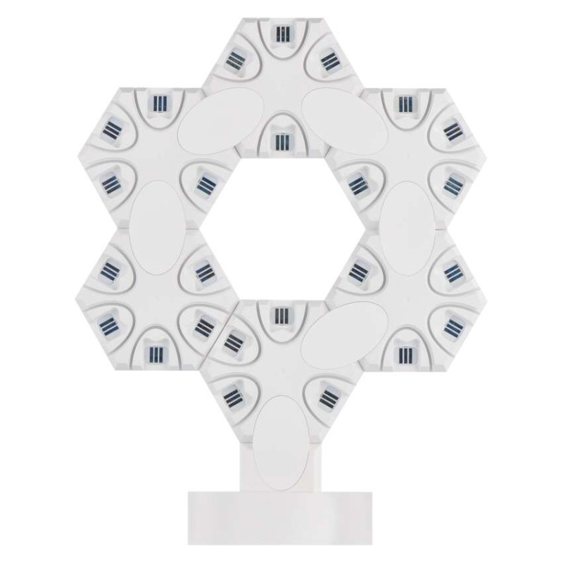 GoSmart LED stolná lampa Hexagon biela, 6 častí, RGBIC stmievateľná, WiFi
