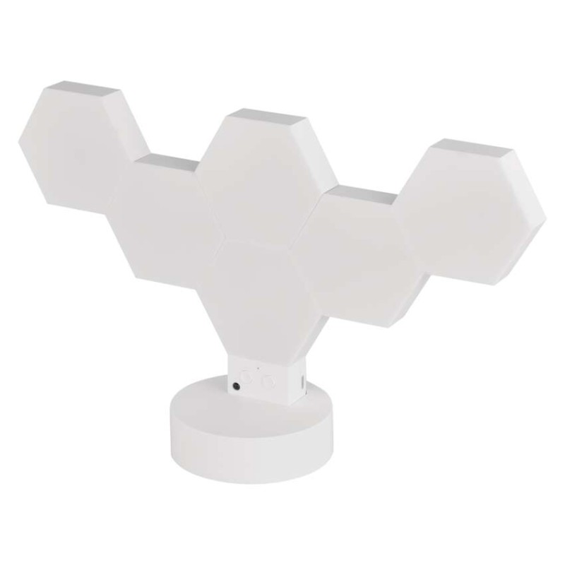 GoSmart LED stolná lampa Hexagon biela, 6 častí, RGBIC stmievateľná, WiFi