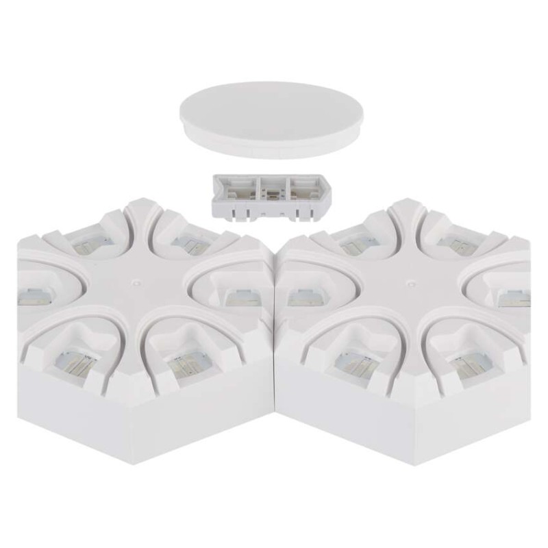 GoSmart LED stolná lampa Hexagon biela, 6 častí, RGBIC stmievateľná, WiFi
