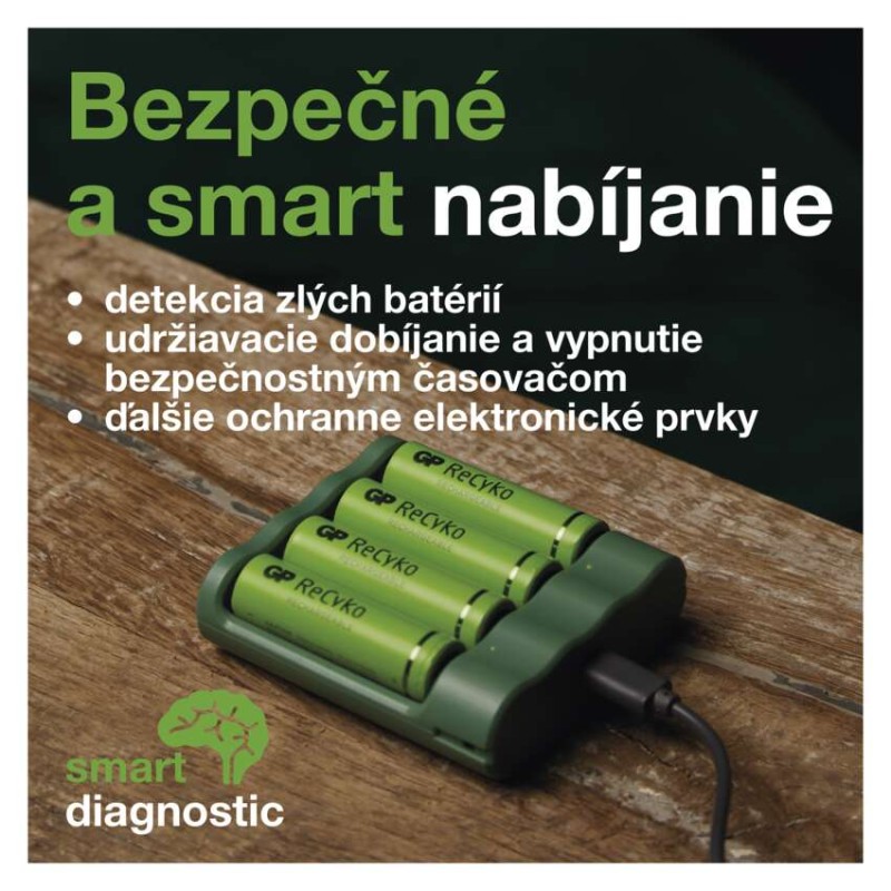 GP USB nabíjačka batérií Everyday B421 + 4AA GP ReCyko 2700