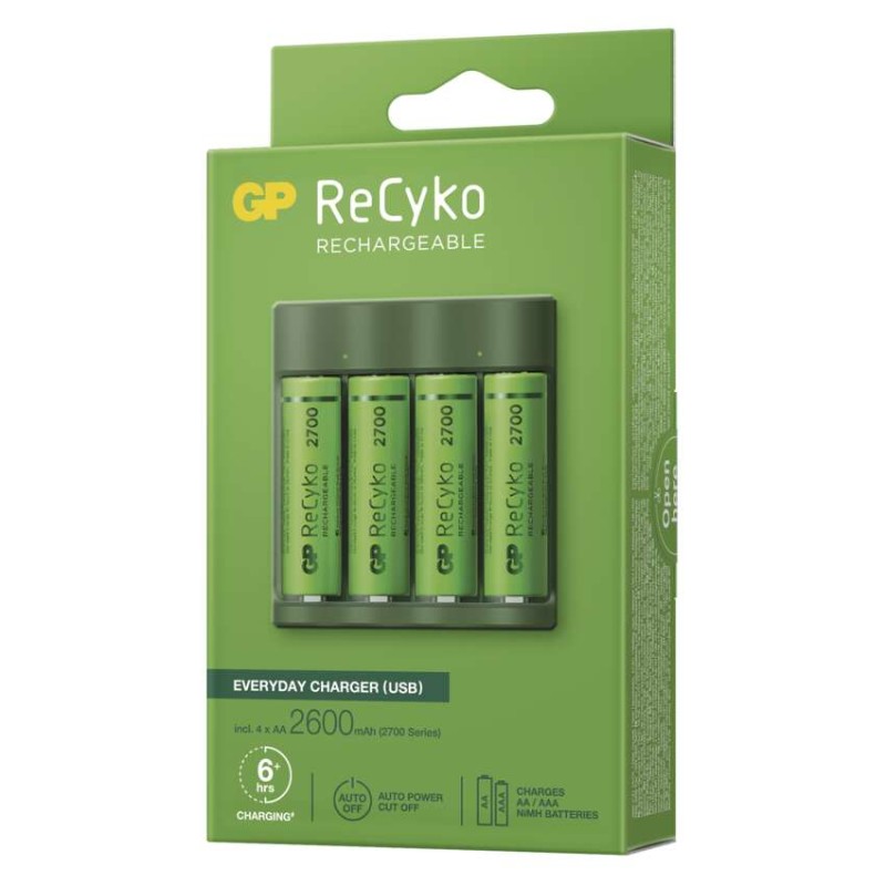 GP USB nabíjačka batérií Everyday B421 + 4AA GP ReCyko 2700