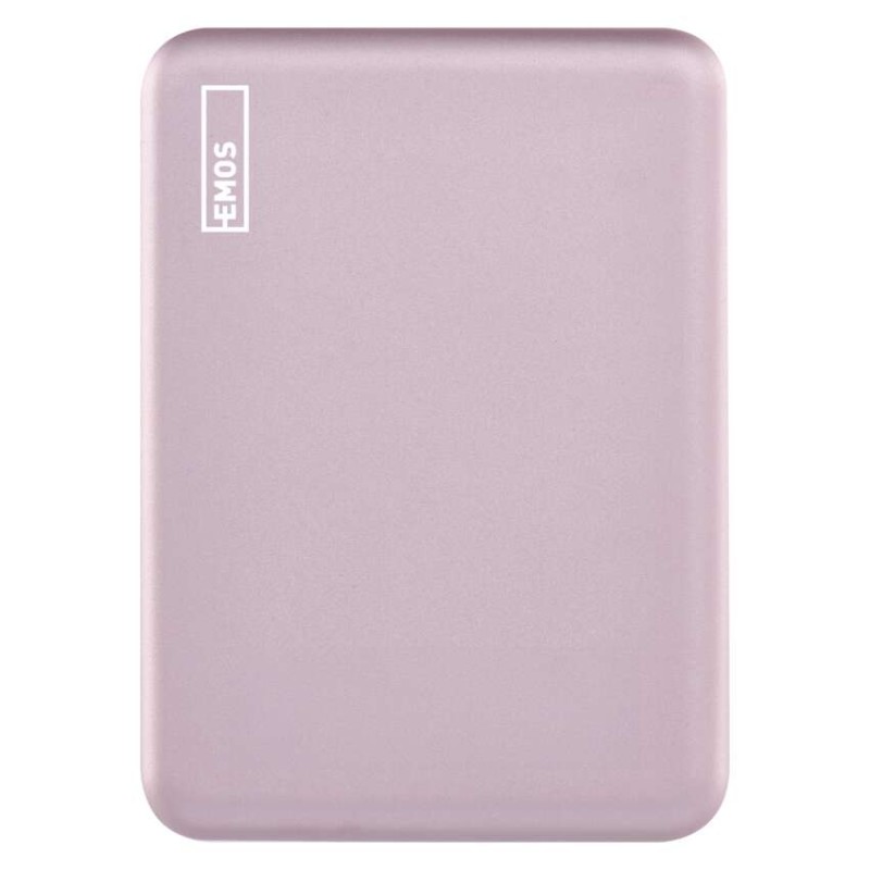 Power bank EMOS WI 522, 5 000 mAh, 20 W+Wireless, lososová